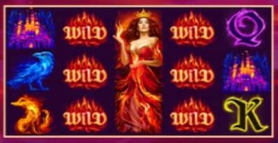 При появлении FIREQUEEN соседние символы в произвольном порядке становятся WILD
