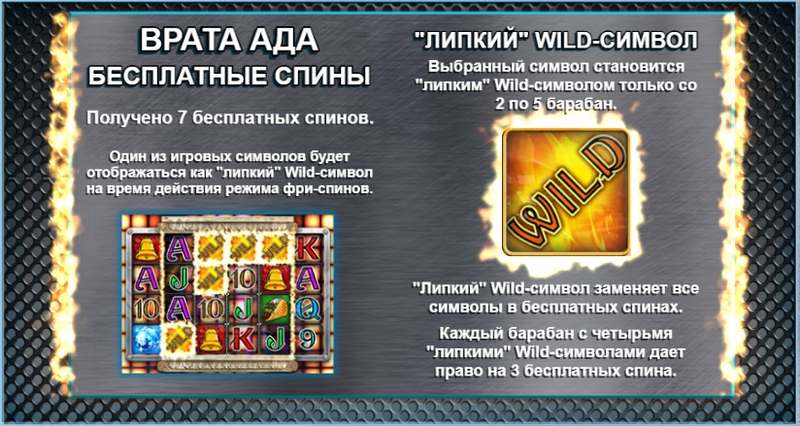 Вариант 2: Бесплатные спины "Врата ада"