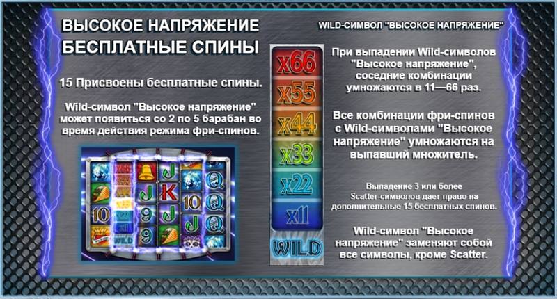 Бесплатные спины "Высокое напряжение"