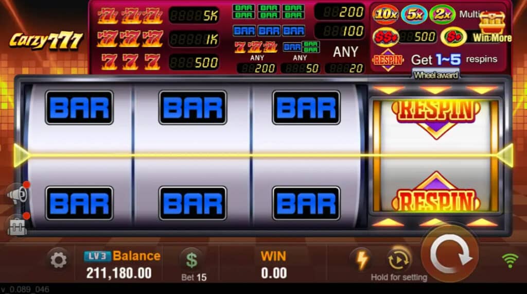 Crazy 777 Slot Theme & Design
