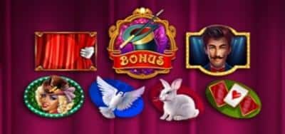 WILD, RABBIT, CARDS, DOVE, LADY, BONUS и CURTAIN