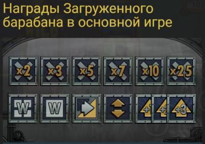 Награды загруженного барабана в основной игре