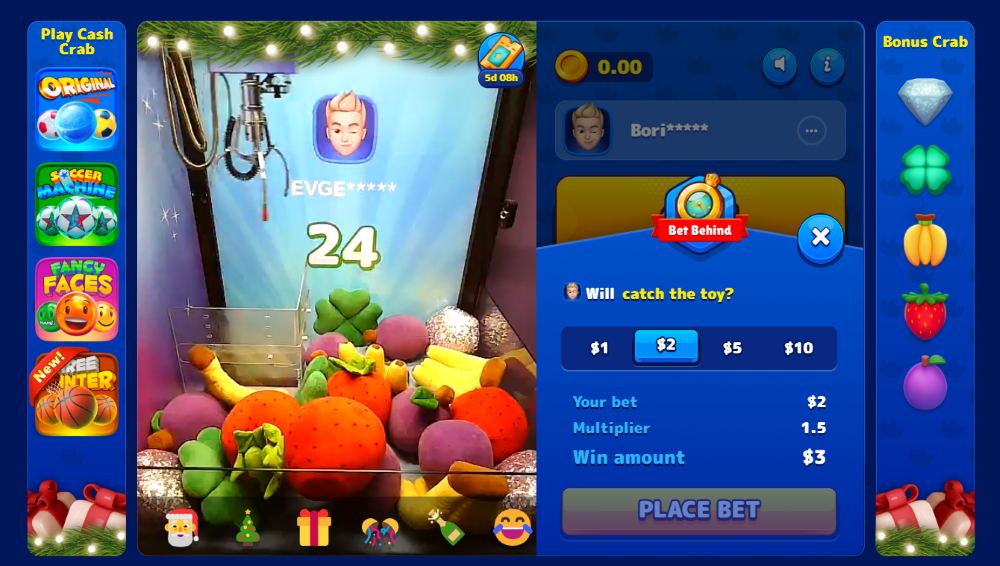 Bonus Crab Bet Behind Feature