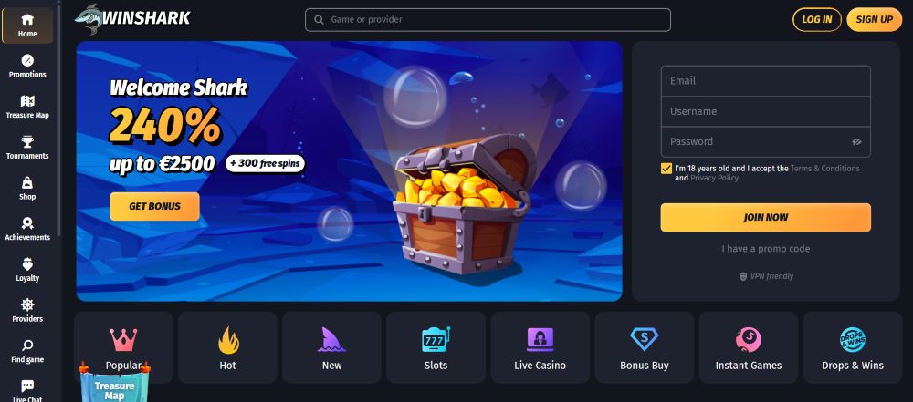 Winshark Casino Review
