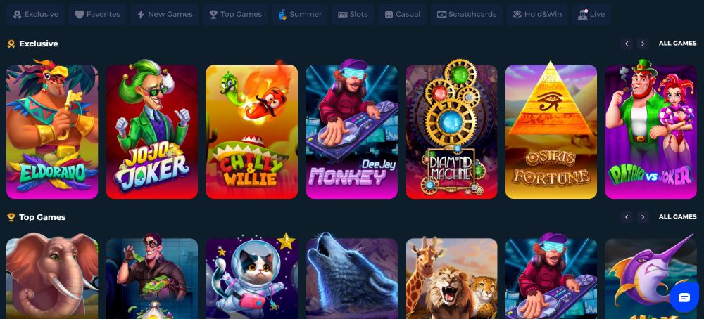 Casino.click Sweepstakes Games