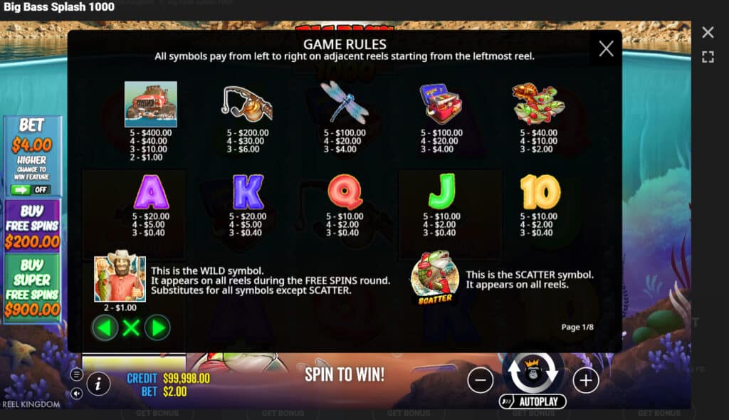 Symbols & Paytable