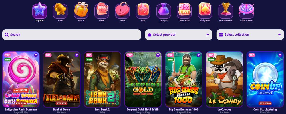Lolly Spins Casino Games