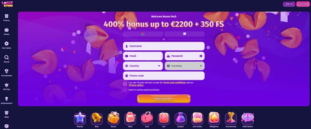 Lolly Spins Casino Review
