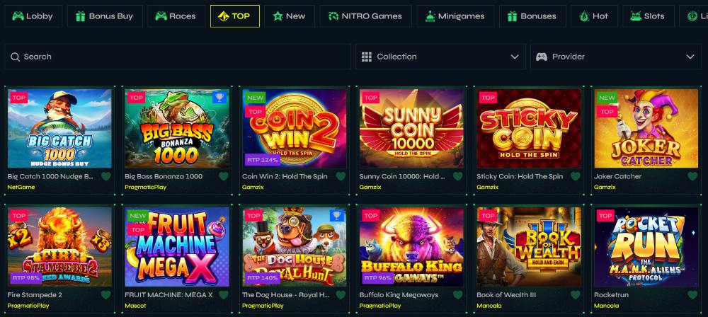 Nitrobet Casino Games