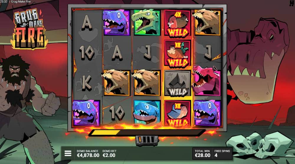 Grug Make Fire slot features